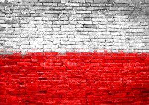 Polish flag on wall