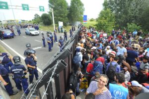 Hungarian officials close the border to refugees in 2015